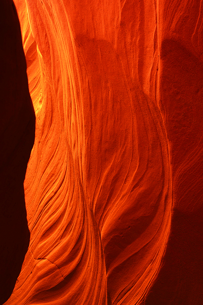 Abstract details of orange slot canyon wall, Antelope Canyon X, Page, Arizona, USA