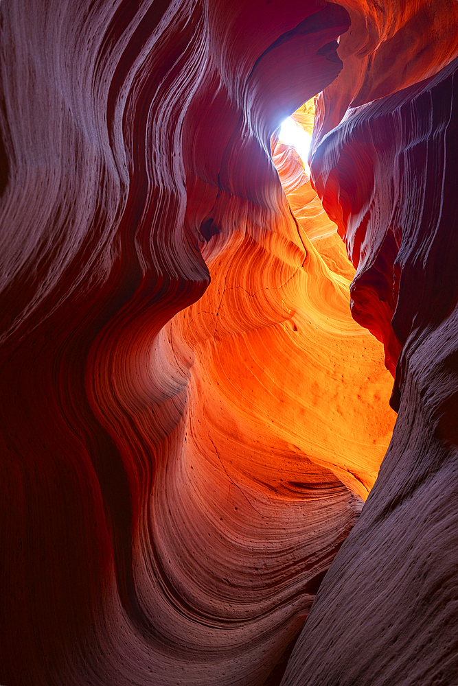 Abstract details of orange slot canyon walls, Antelope Canyon X, Page, Arizona, USA