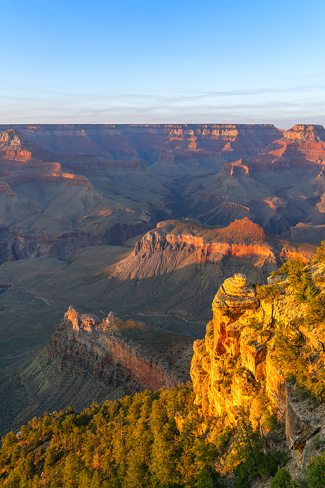 Grand Canyon at sunset, Yaki Point, Grand Canyon National Park, UNESCO World Heritage Site, Arizona, United States of America, North America