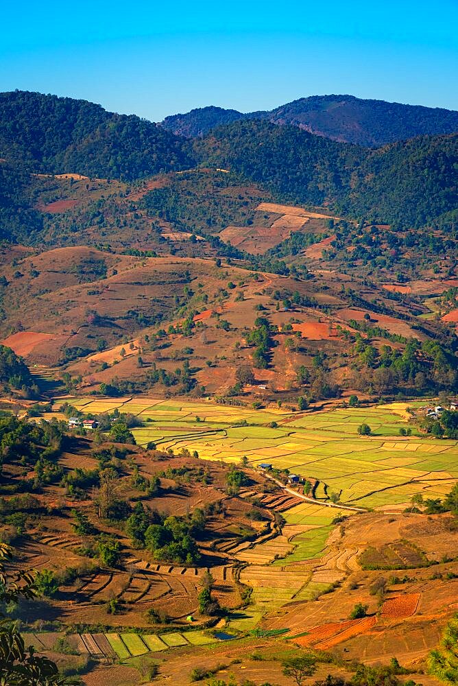 Mountainous countryside near Kalaw, Myanmar