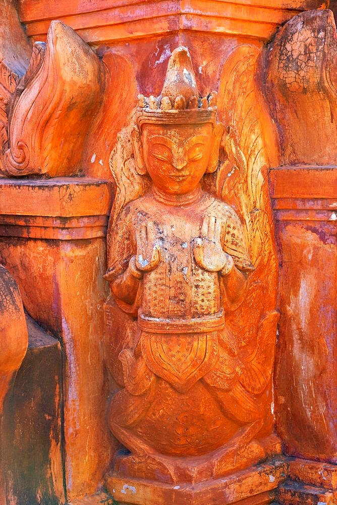 Detail on stupa, Indein, Lake Inle, Myanmar