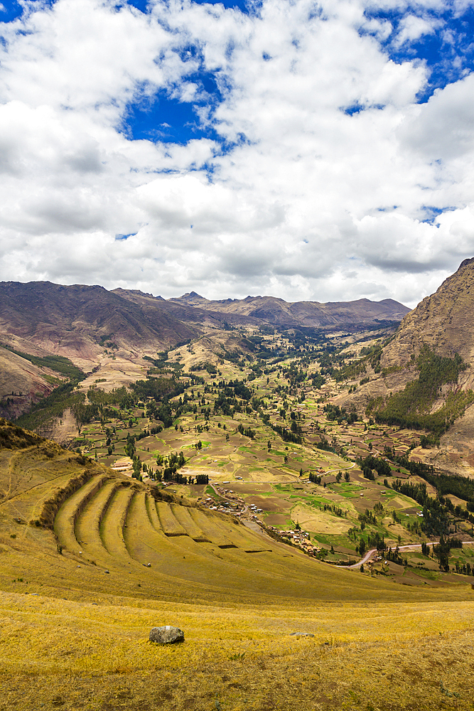 Terraces in Pisaq, Sacred Valley, Cusco, Peru, South America