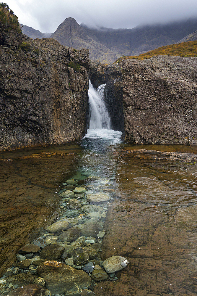 Waterfall at Fairy Pools, Isle of Skye, Inner Hebrides, Scotland, United Kingdom, Europe