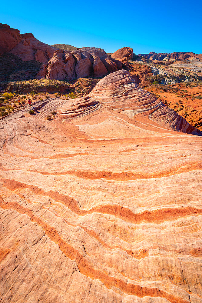 Red rock formations at Fire Wave, Valley of Fire State Park, Nevada, Western United States, USA