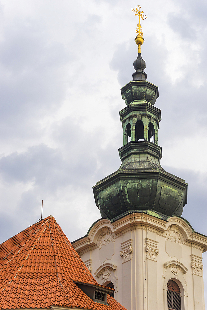 Spire of Church of the Assumption of the Virgin Mary On Strahov, Prague, Czech Republic (Czechia), Europe