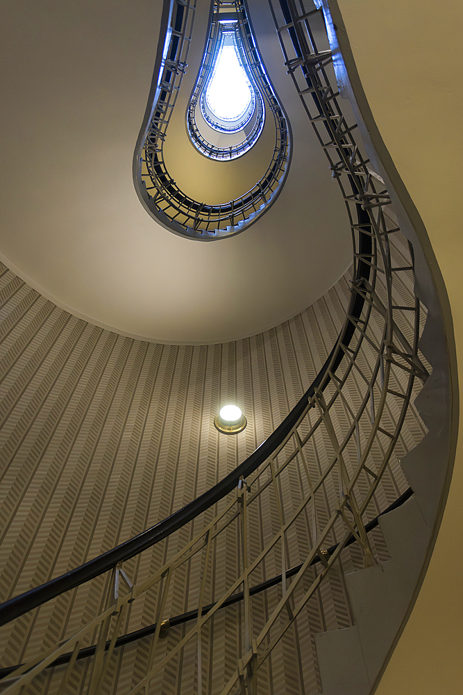 Spiral staircase at House of the Black Madonna, Prague, Bohemia, Czech Republic (Czechia), Europe