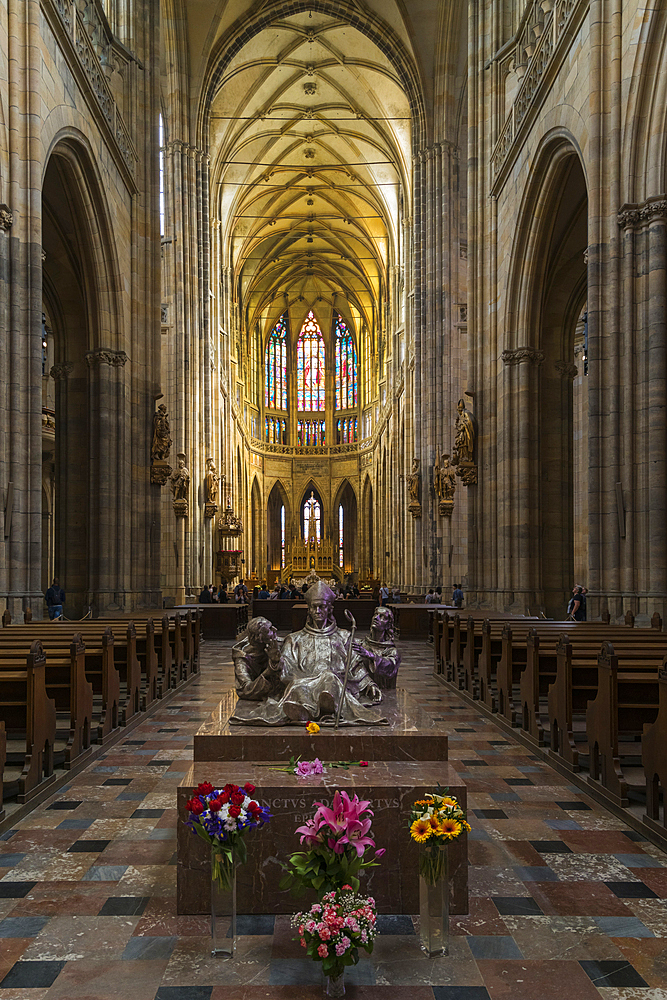 Interior of St. Vitus Cathedral, UNESCO World Heritage Site, Prague, Bohemia, Czech Republic (Czechia), Europe