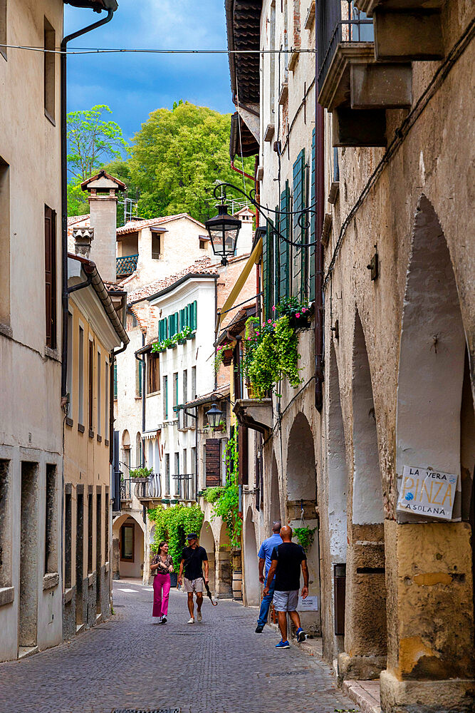 Porches, Historic center, Asolo, Treviso, Veneto, Italy, Europe