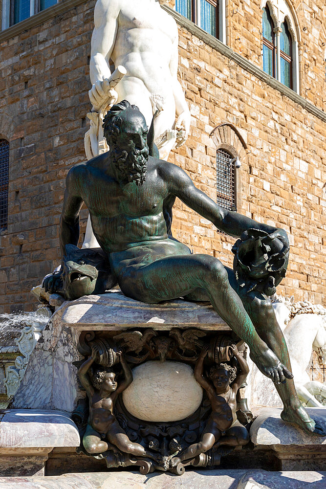 Neptune Fountain in Piazza Signoria, Florence, UNESCO World Heritage Site, Tuscany, Italy, Europe