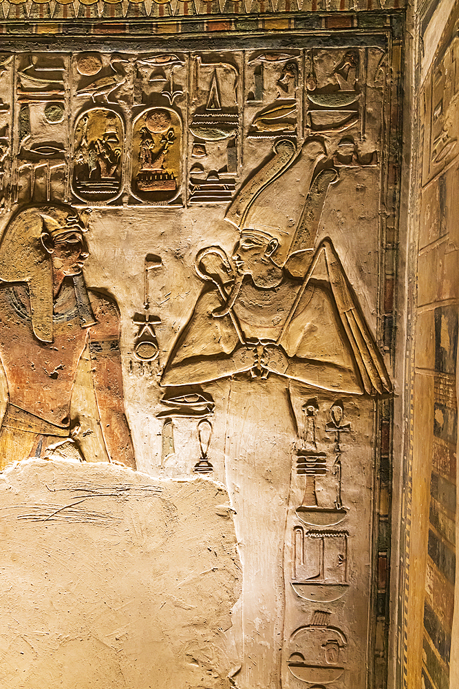 Valley of the Kings, Luxor, Egypt. February 26, 2022. Interior of the Tombs of Ramses VI in the Valley of the Kings at Luxor.