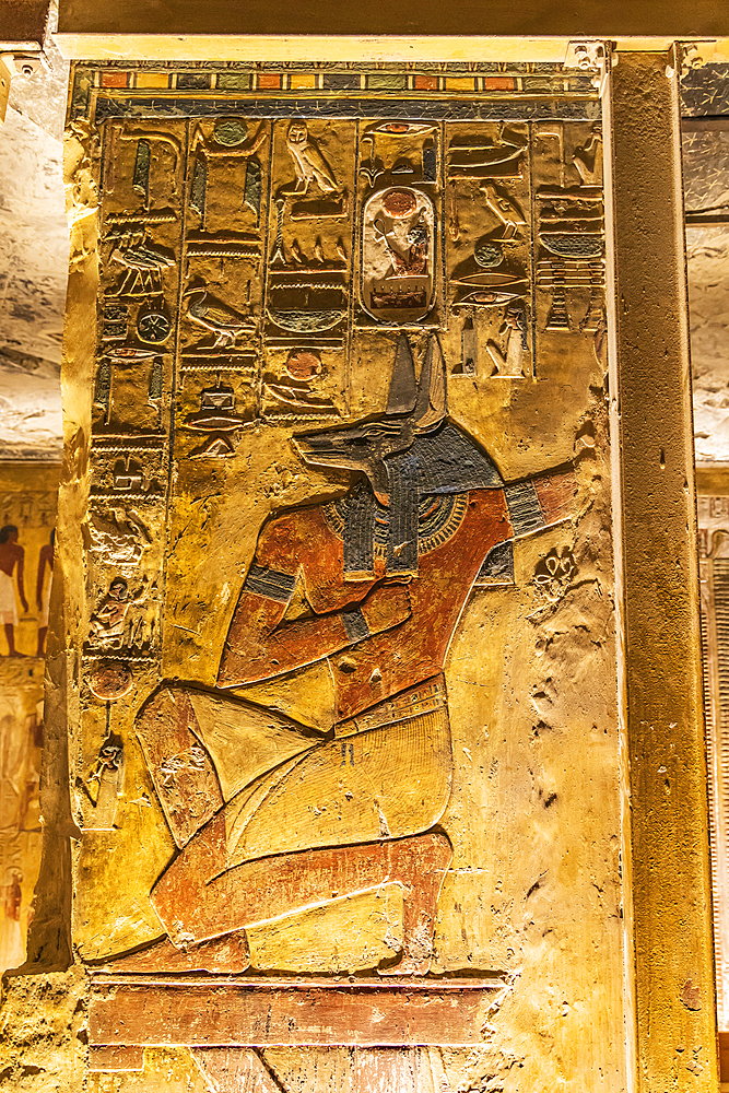 Valley of the Kings, Luxor, Egypt. February 26, 2022. Interior of the Tombs of Ramses VI in the Valley of the Kings at Luxor.