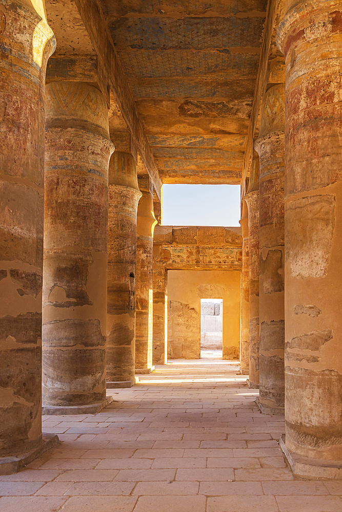 Karnak, Luxor, Egypt. Columned building at the Karnak Temple complex in Luxor.