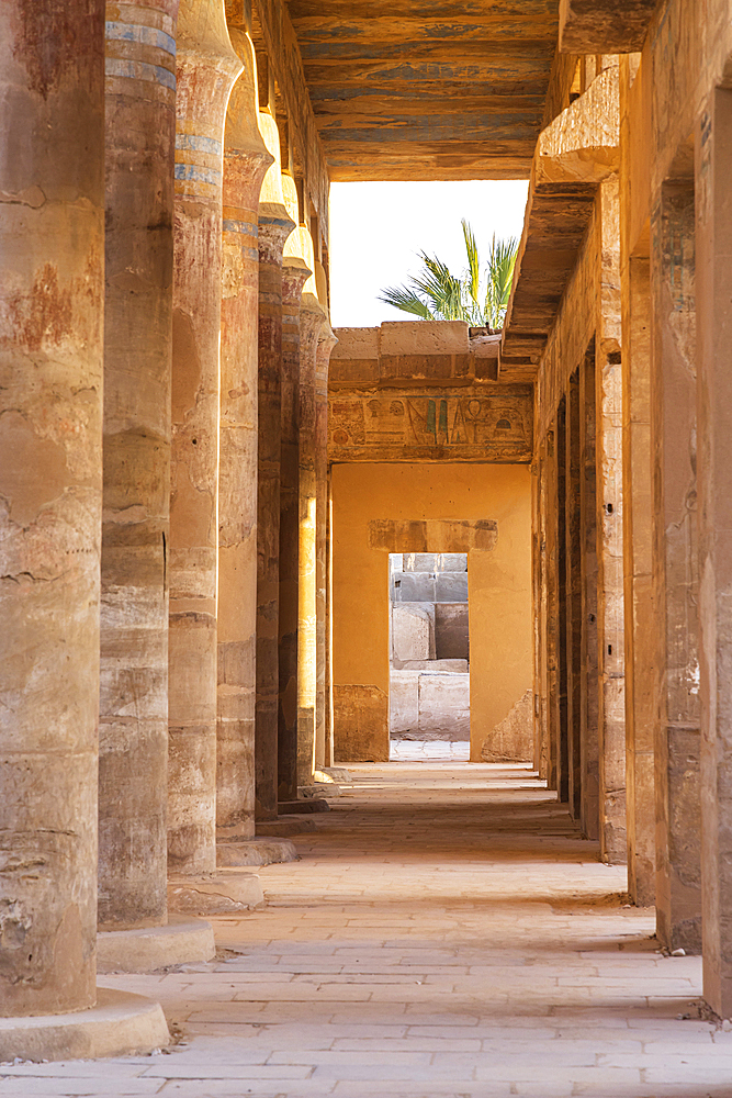 Karnak, Luxor, Egypt. Columned building at the Karnak Temple complex in Luxor.