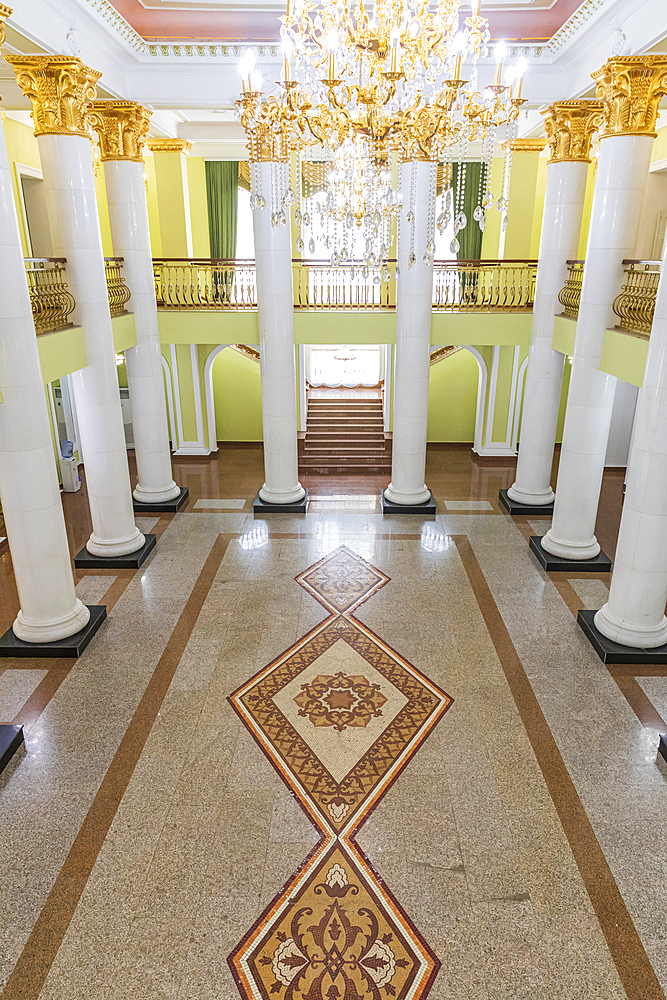 Khujand, Sughd Province, Tajikistan. August 20, 2021. Interior of the Arbob Cultural Palace in Khujand. Editorial Use Only