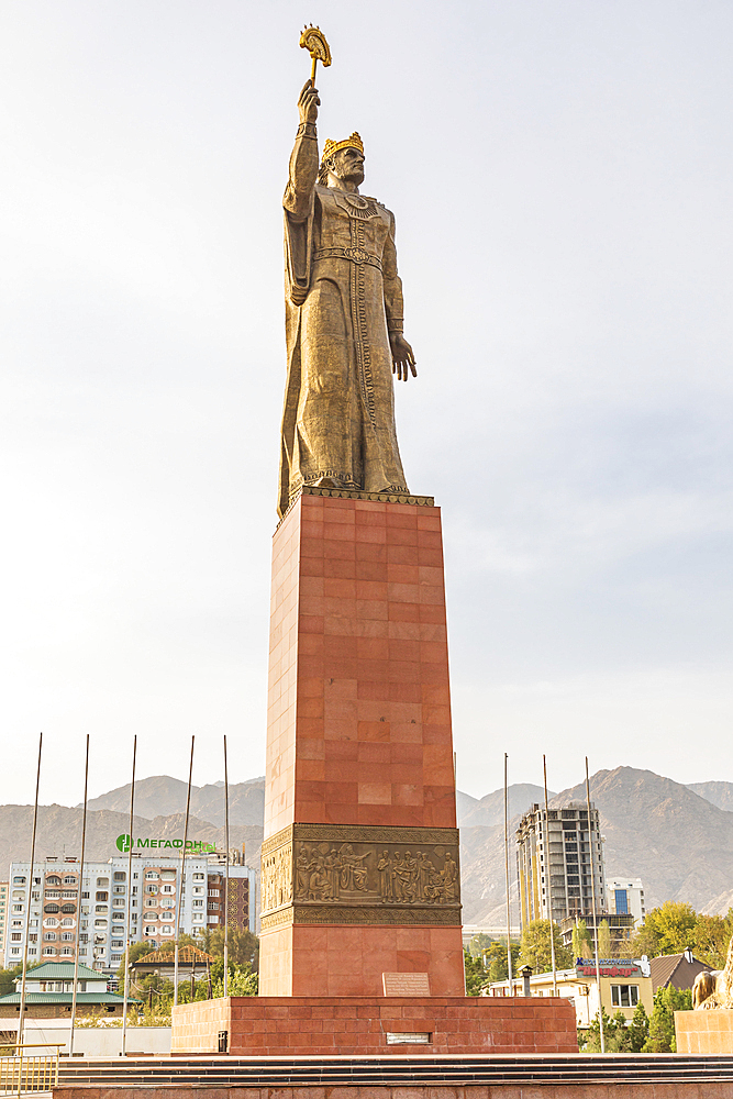 Khujand, Sughd Province, Tajikistan. August 20, 2021. The Ismail Samani Monument in Khujand. Editorial Use Only