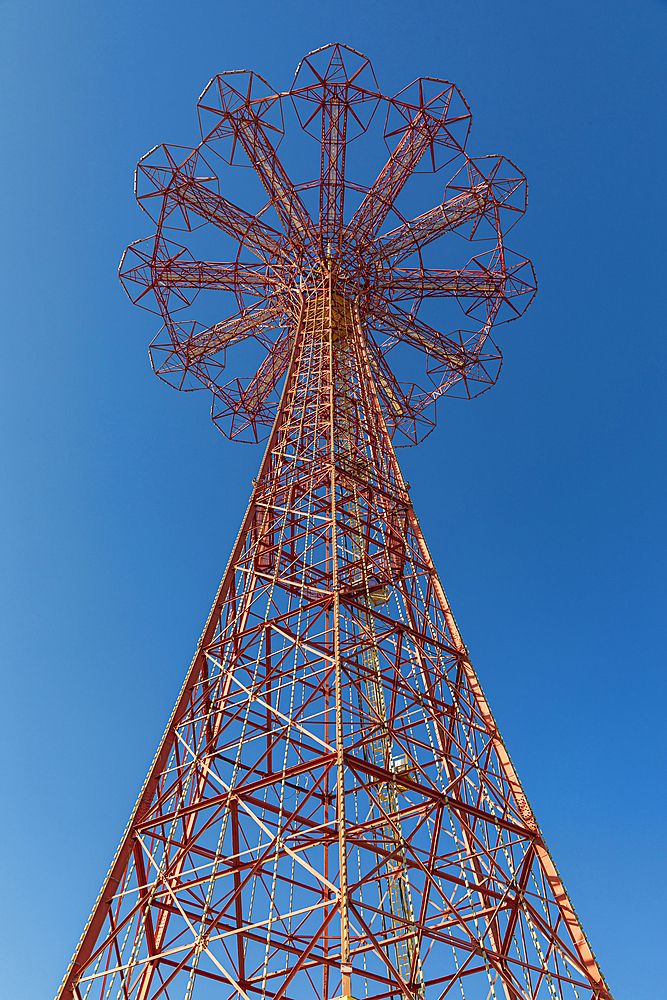 Coney Island, Brooklyn, New York City, New York, USA. November 6, 2021. The Parachute ride at Coney Island.