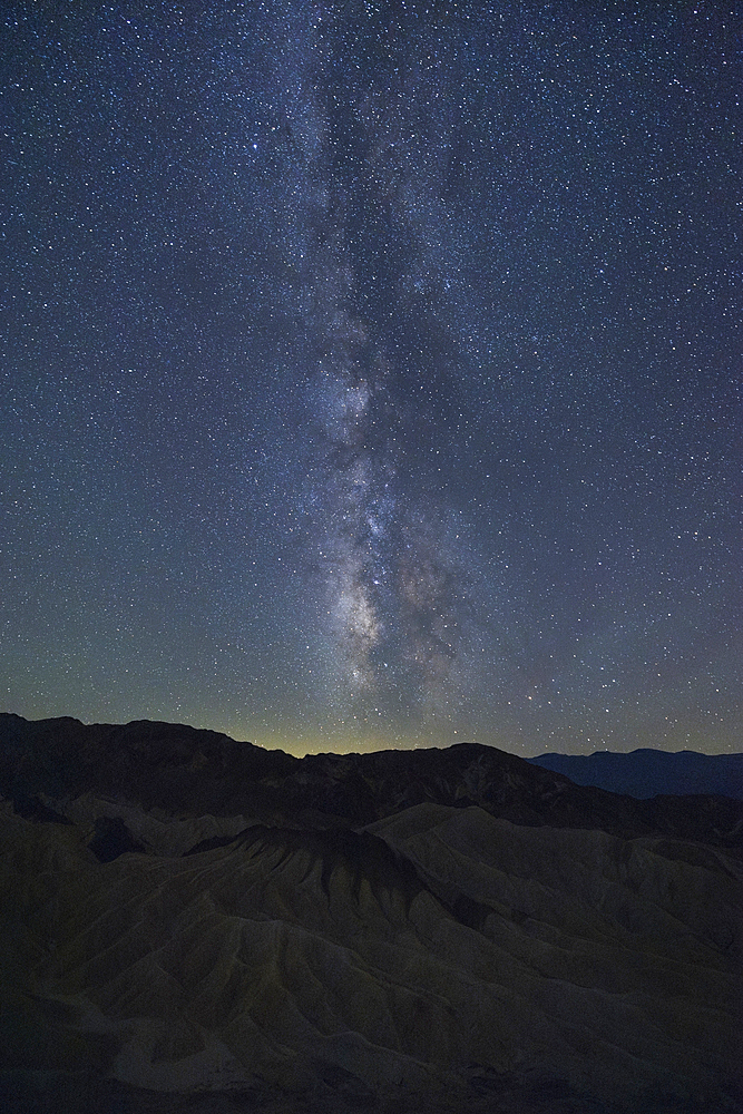 Night view of Zabriskie Point with a Milky Way, Death Valley, California, United States of America, North America