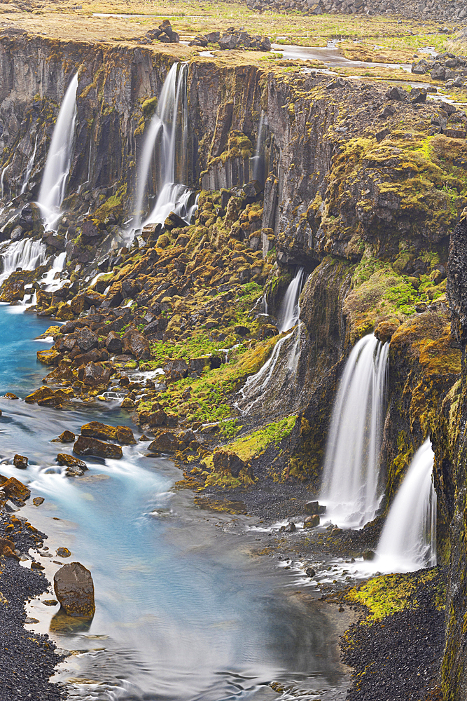 The Sigoldugljufur canyon with waterfalls, Iceland, Polar Regions