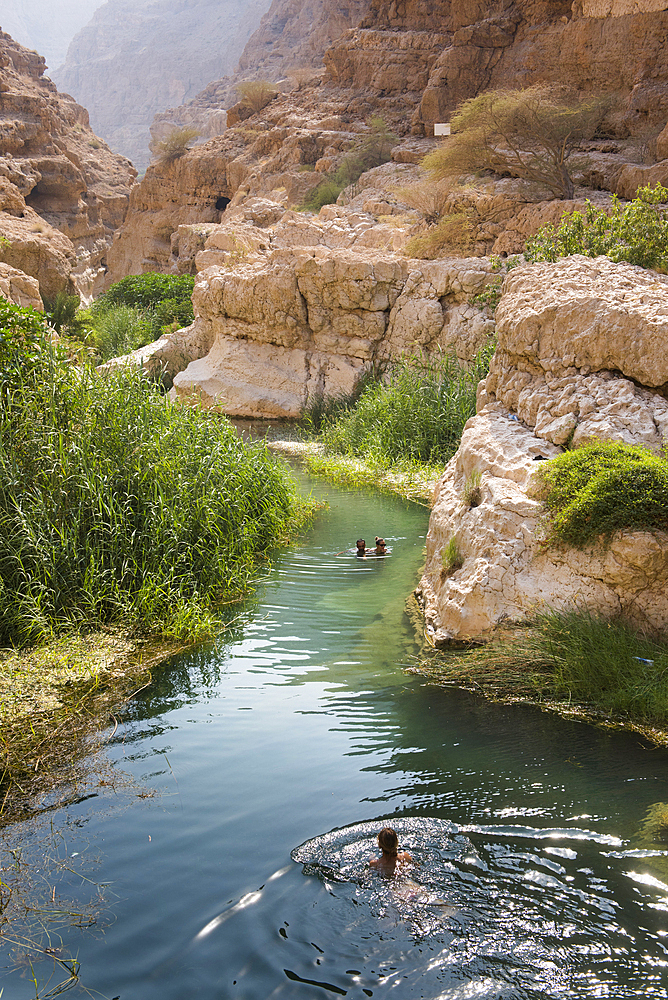 Wadi Shab, canyon near Tiwi, Sultanate of Oman, Arabian Peninsula