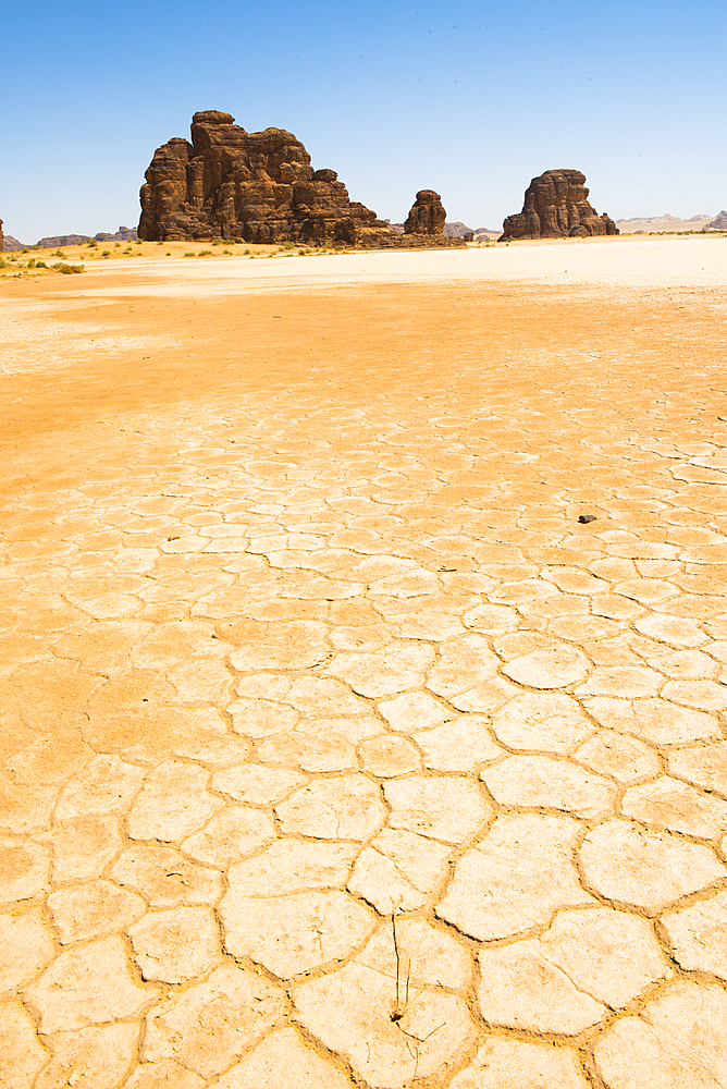 large dry salt lake in the Sharaan Nature Reserve, AlUla, Medina Province, Saudi Arabia, Middle East