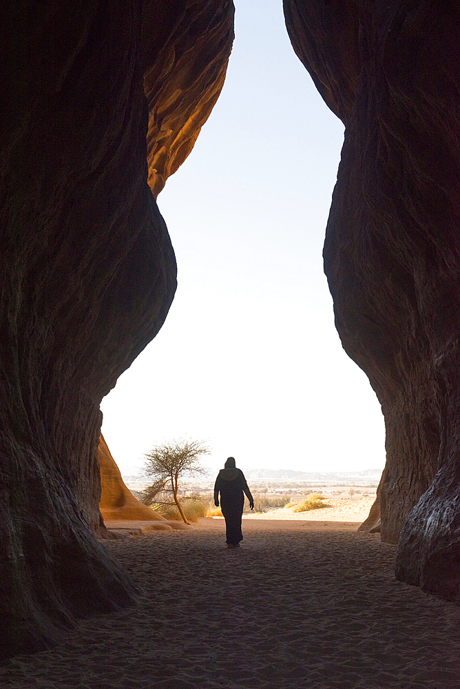 Passage through the Siq channel at Jabal Ithlib area within the UNESCO World Heritage Site of Hegra , AlUla, Medina Province, Saudi Arabia, Middle East