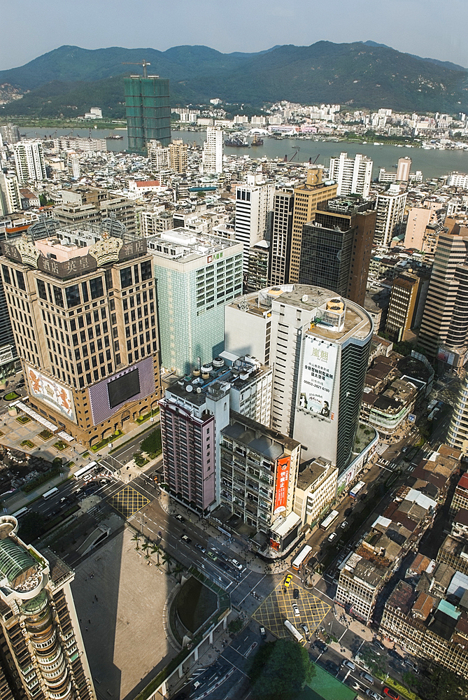 Aerial view from Grand Lisboa hotel,Macau,Special Administrative Region,China,Asia