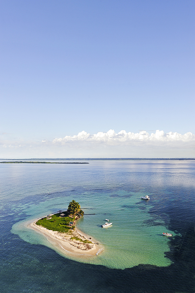 Aerial view of Caret Islet, Grand Cul-de-sac Marin, off the coast of Sainte-Rose, Basse-Terre, Guadeloupe, overseas region of France,Leewards Islands, Lesser Antilles, Caribbean