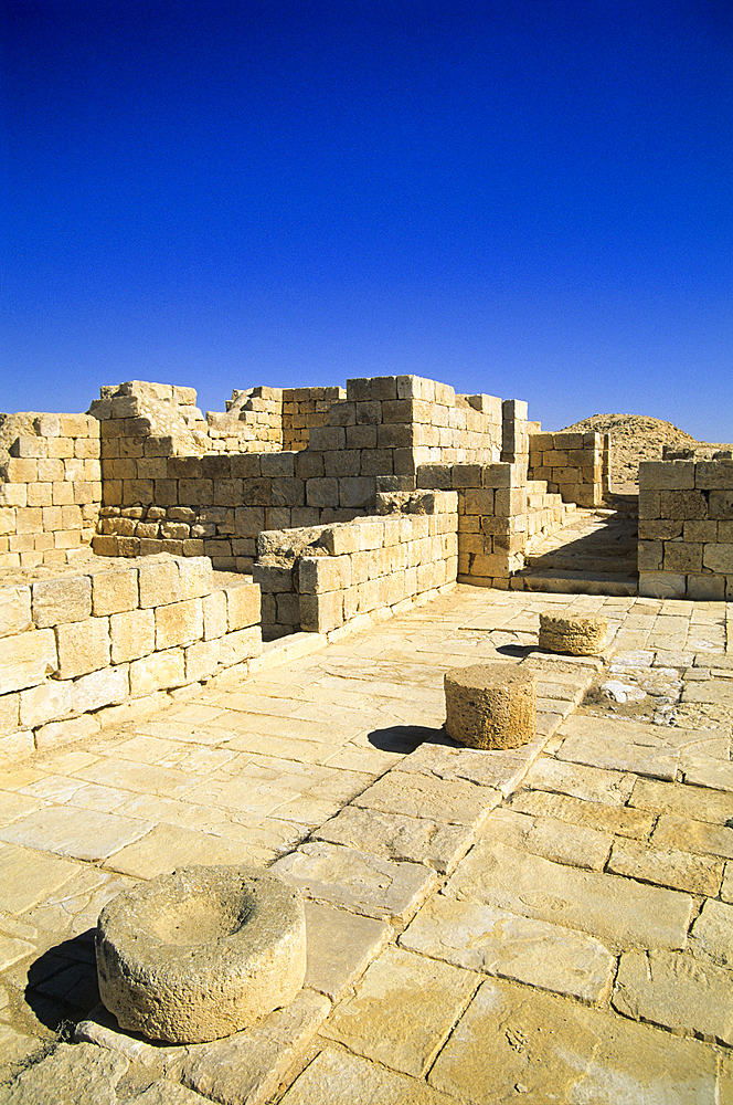Ancient Roman villa,Avdat also known as Ovdat or Obodat was the most important historic city on the Incense Route after Petra between the 7th and the 1st centuries BCE. It was inhabited by Nabataeans, Romans and Byzantines. Negev,Israel,Middle East,Wester