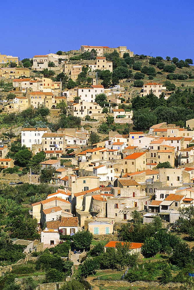 Corbara, village of Balagne region, Upper Corsica, Northern Corsica,France,Europe