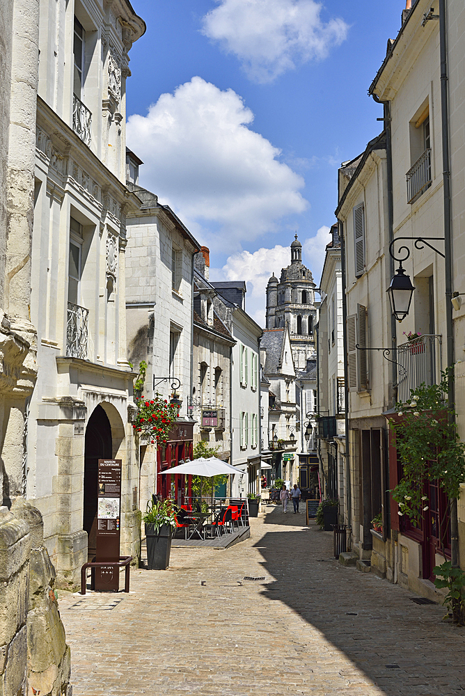 Rue du Chateau (Chateau Street), Loches in Touraine, department of Indre-et-Loire, Centre-Val de Loire region, France, Europe