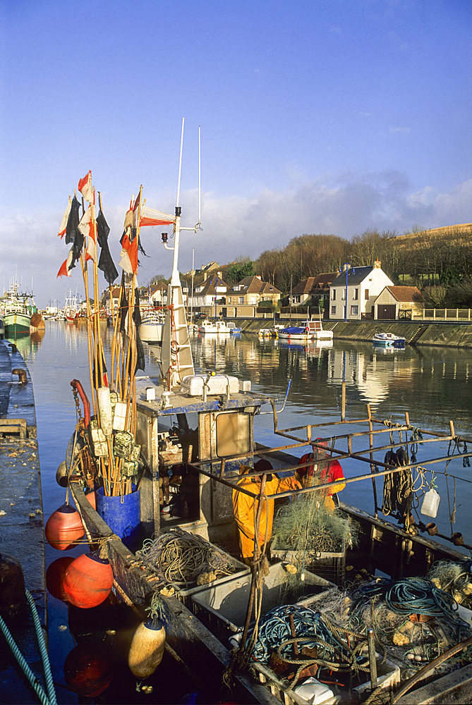 Fishing boat,Port-en-Bessin,Calvados department,Lower Normandy region,Northwestern France,Western Europe