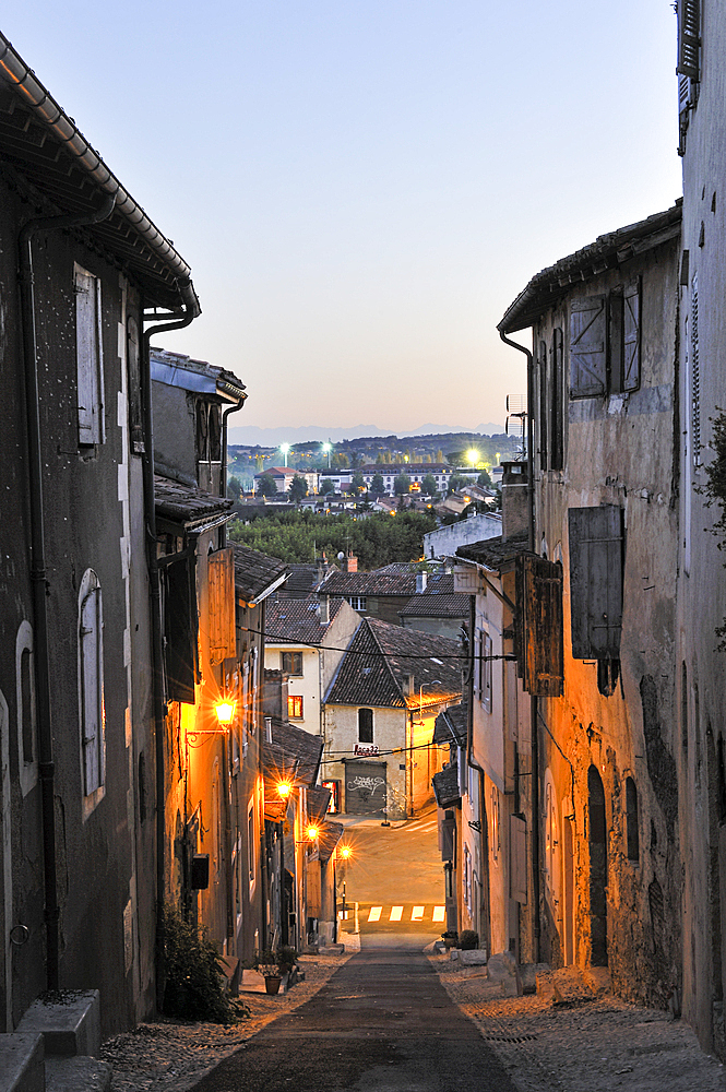 Sidestepping alley named 'pousterle'.Auch.Gers department, Occitanie region, southwest of France,Europe