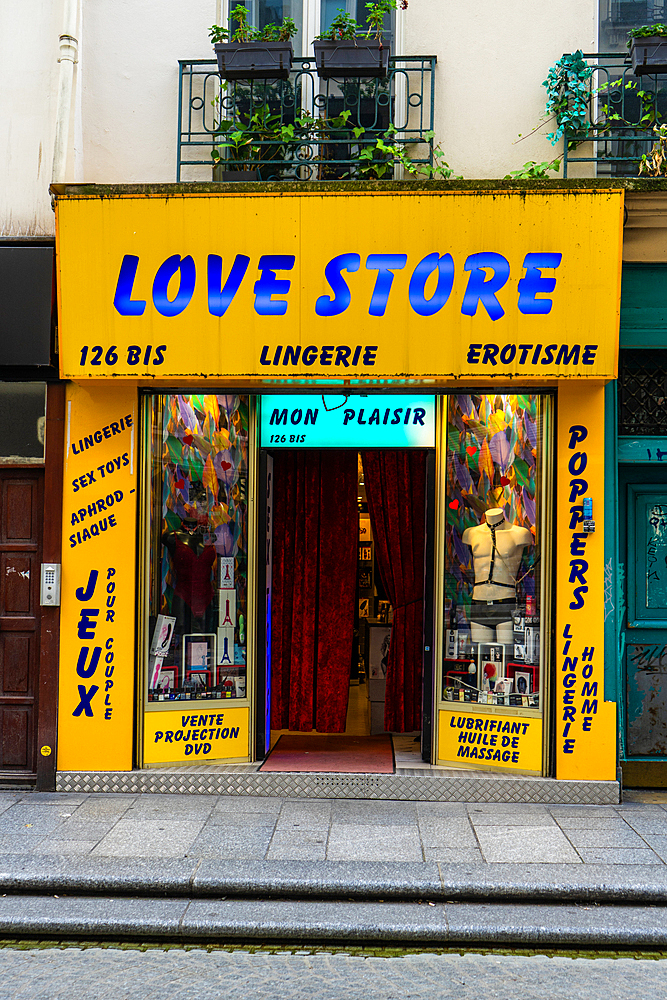 Sex shop, Rue Saint-Denis, Paris, France