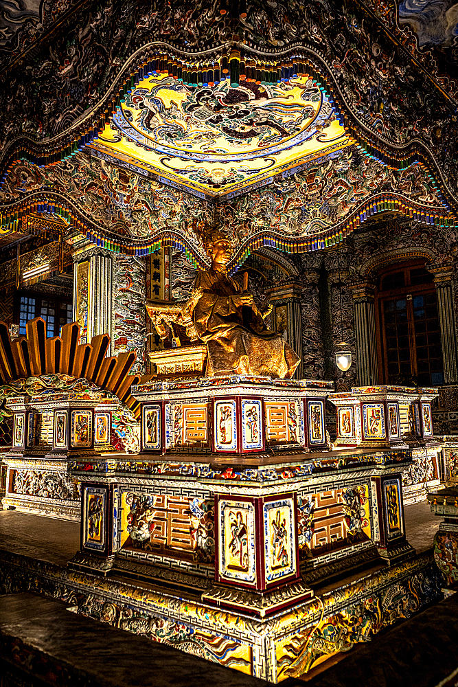 Statue and decorations, Khai Dinh Tomb, Hue, Central Vietnam. (MR)