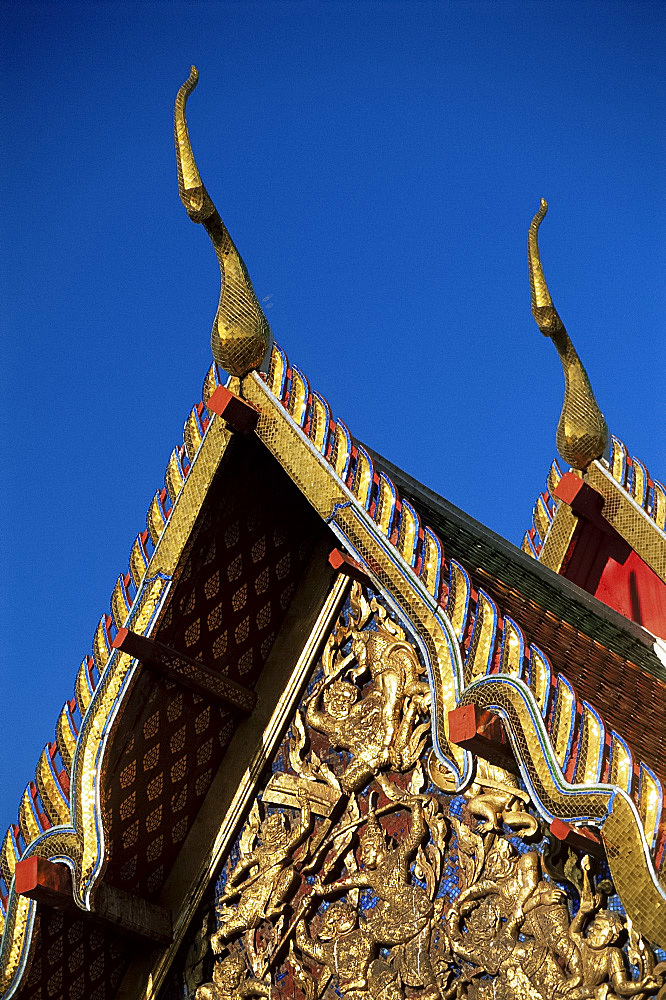 Wihan roof detail, Wat Pho, Bangkok, Thailand, Southeast Asia, Asia