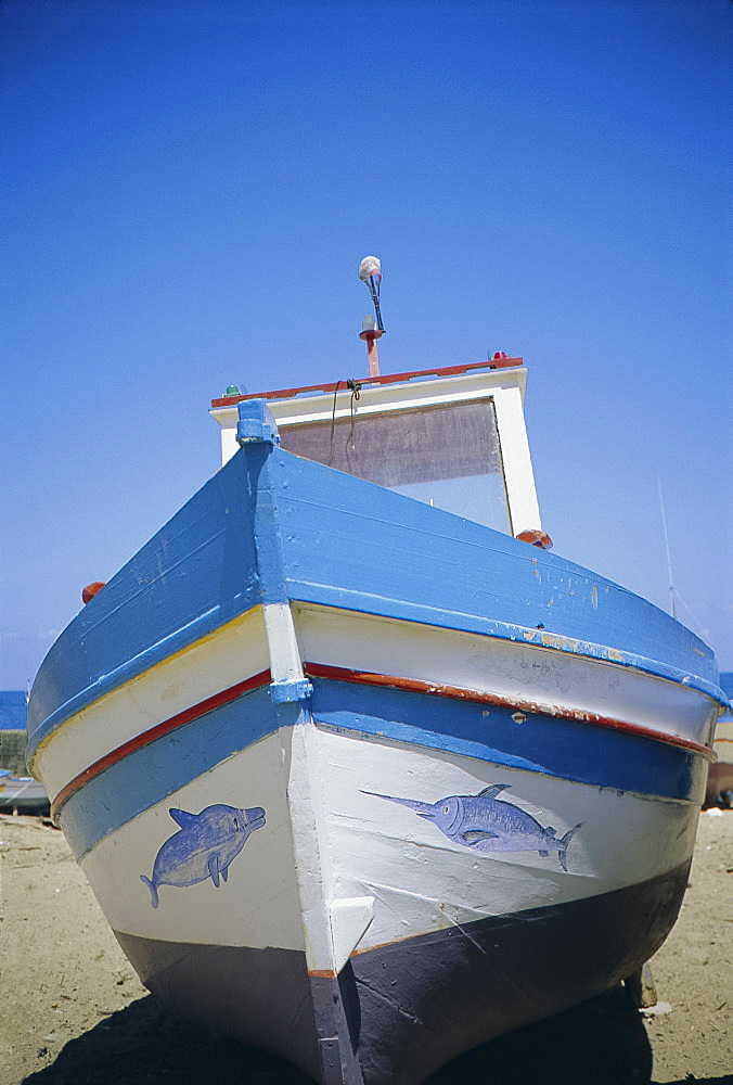 Fishing boat, Aspra, Sicily, Italy, Europe