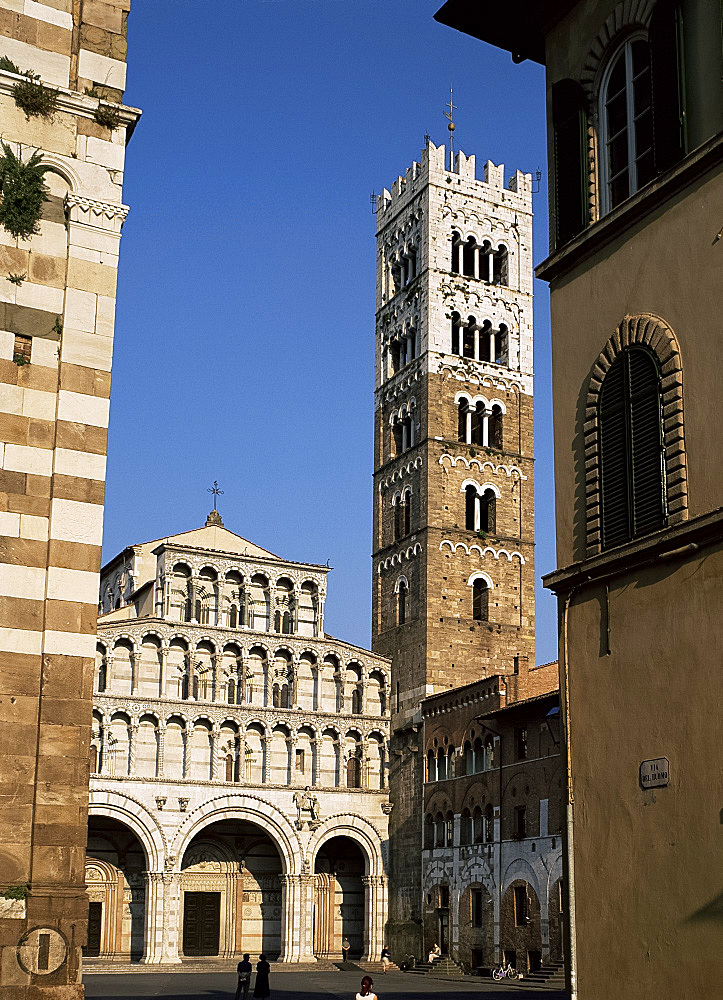 San Martino and the campanile, Lucca, Tuscany, Italy, Europe