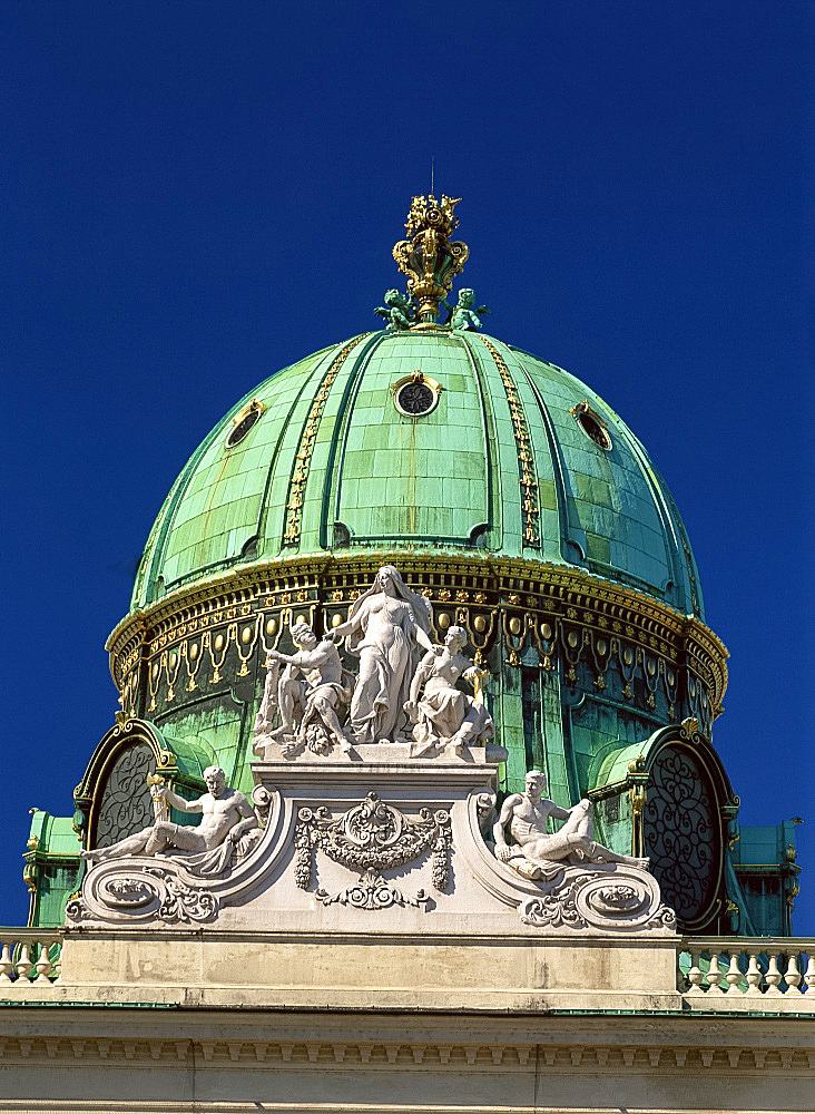 Hofburg Complex dome of the Michaelertrakt, Vienna, Austria, Europe