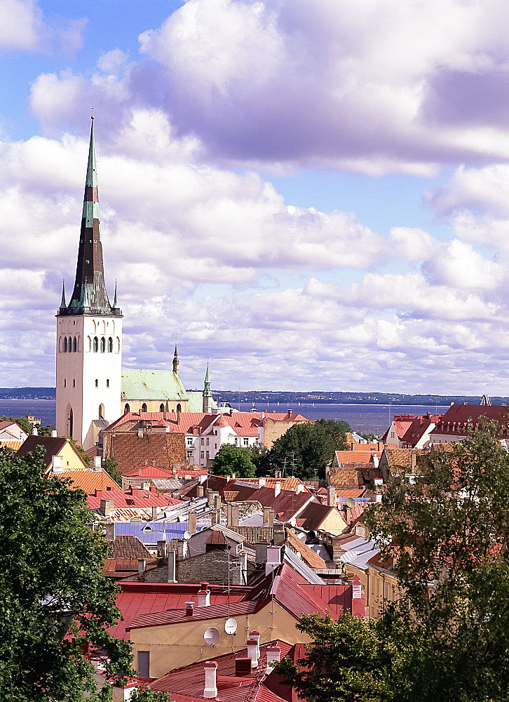 Old Town skyline and St. Nicholas church, Tallinn, Estonia, Baltic States, Europe