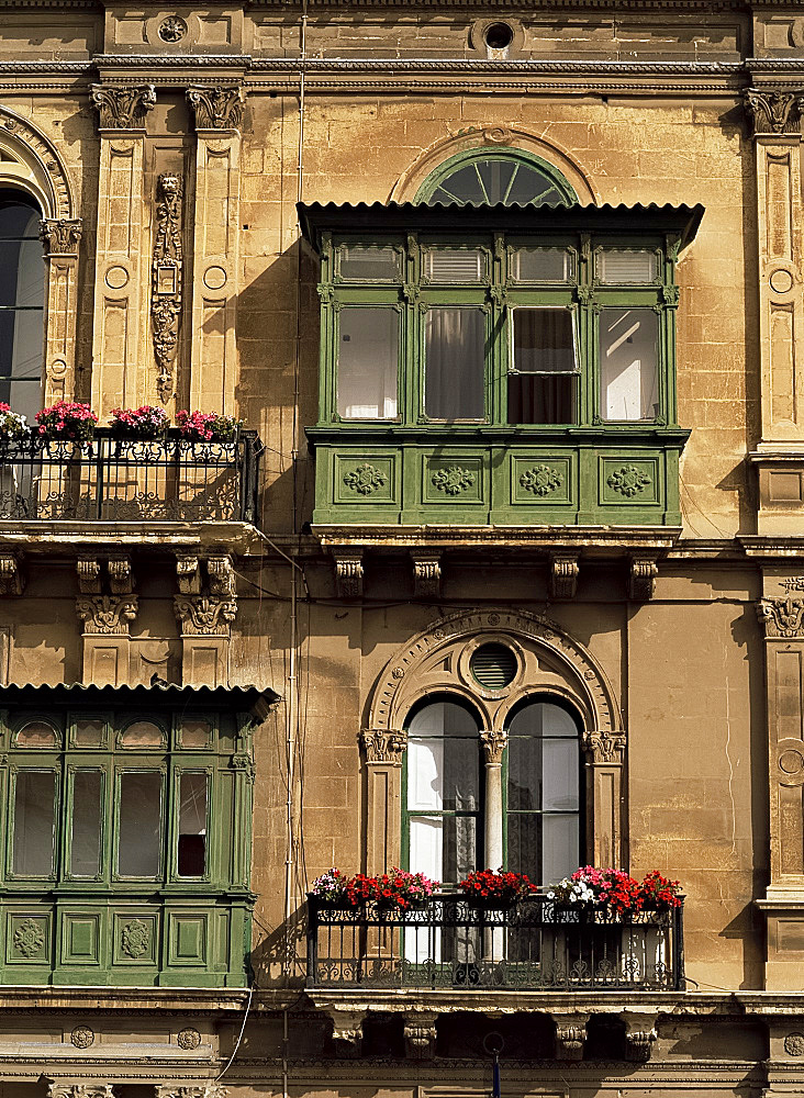 Old windows in Valletta, Malta, Europe