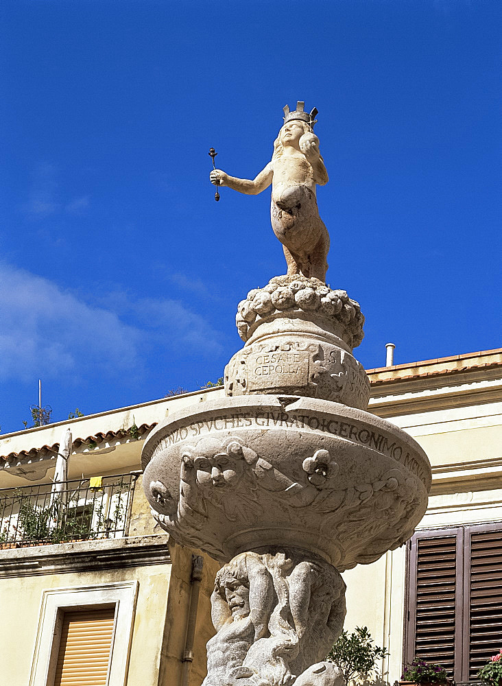 Fountain in Taormina, Sicily, Italy, Europe