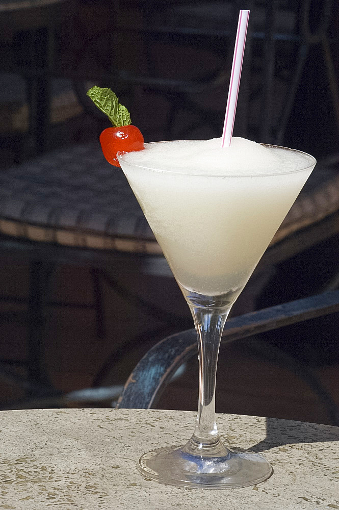 A frozen daiquiri served on the roof terrace of the Park Central Hotel, Havana, Cuba, West Indies, Central America