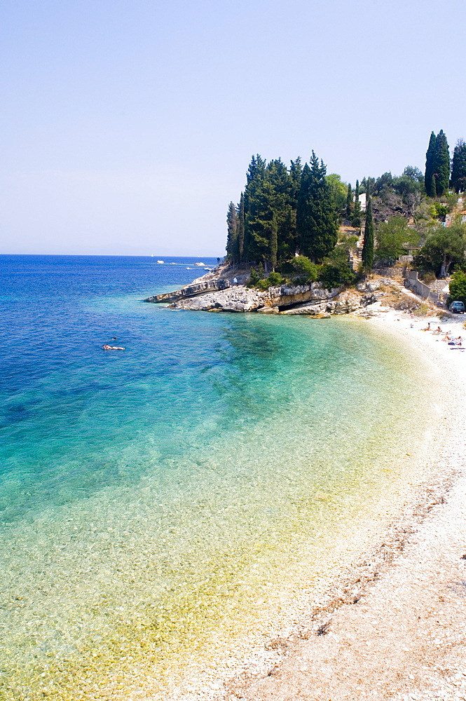 Leverechia Beach near Loggos, Paxos, Ionian Islands, Greek Islands, Greece, Europe