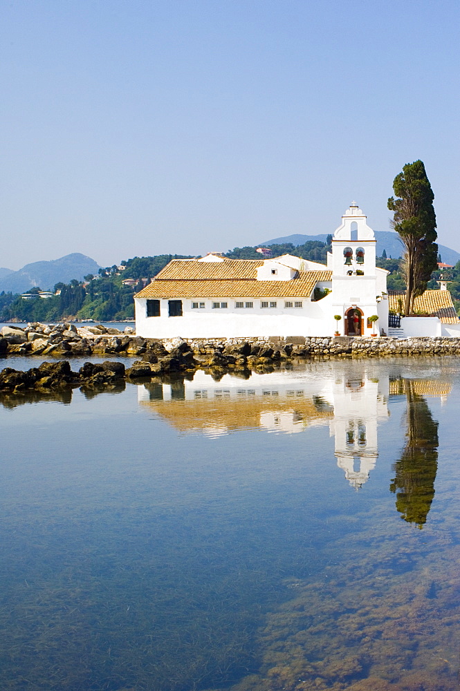 Vlaherna Monastery near Cofu Town, Corfu, Ionian Islands, Greek Islands, Greece, Europe