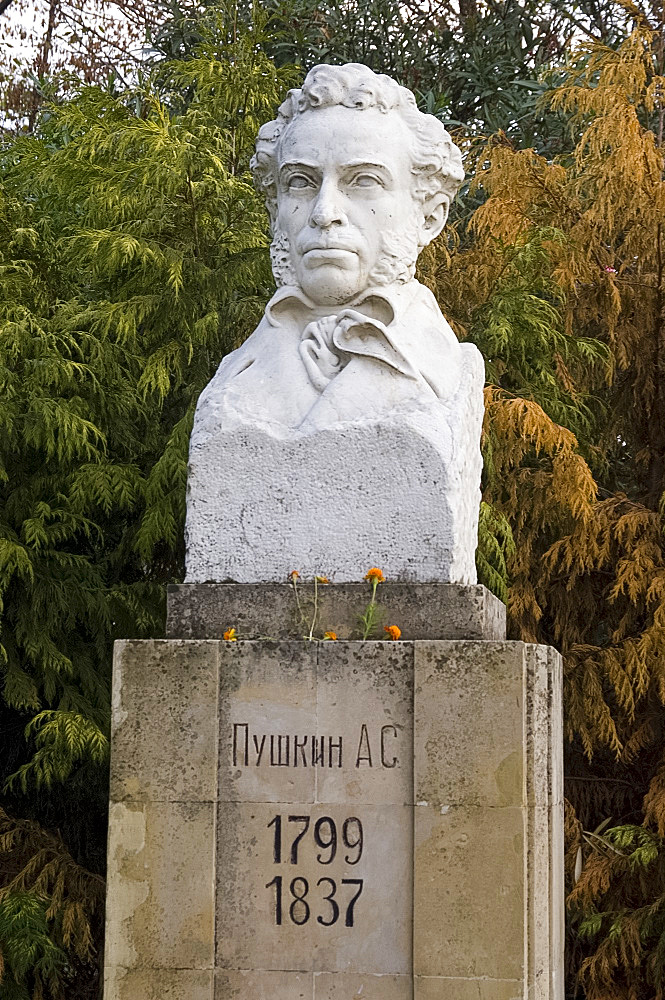 A statue of Pushkin in Sochi, Russia, Europe