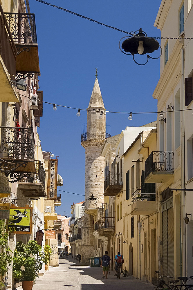 The Mosque of Gazi Husein Pasha in the old town section of Hania, Crete, Greek Islands, Greece, Europe