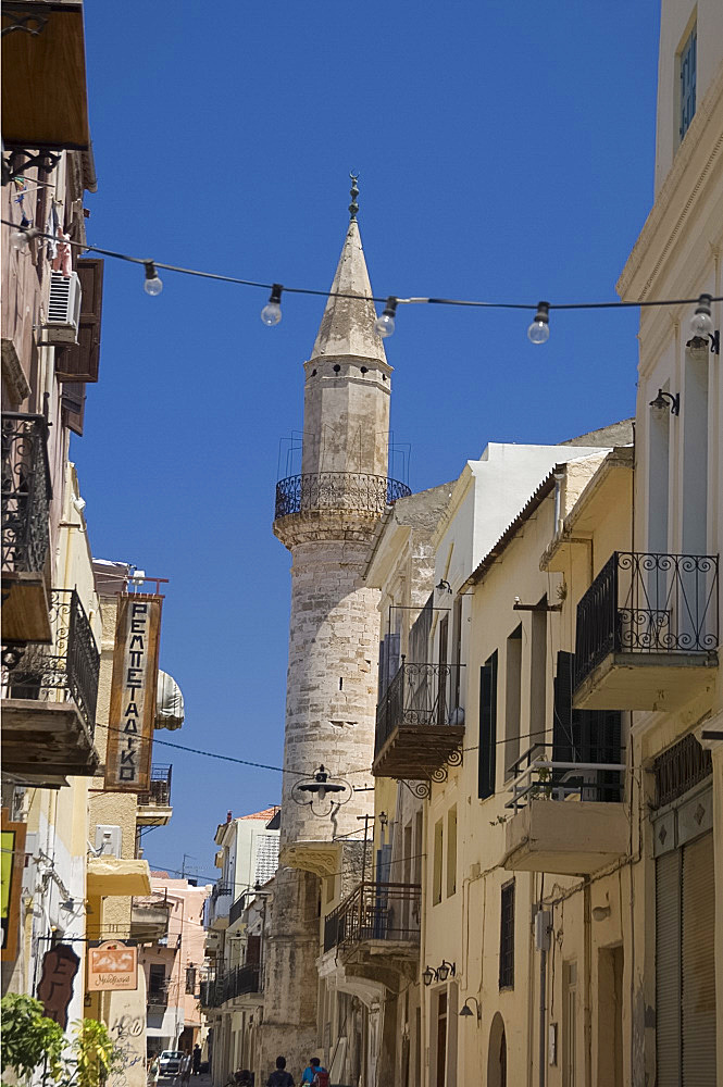 The Mosque of Gazi Husein Pasha in the old town section of Hania, Crete, Greek Islands, Greece, Europe