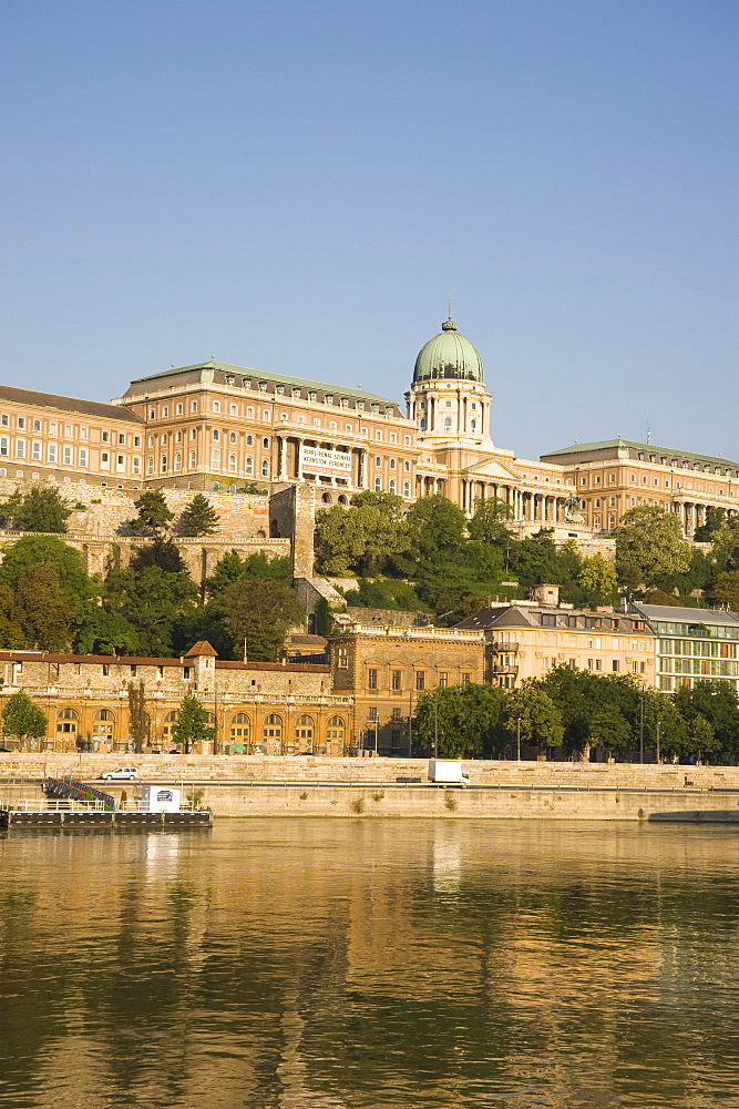 An early morning view of The Danube River and Castle Hill, Budapest, Hungary, Europe