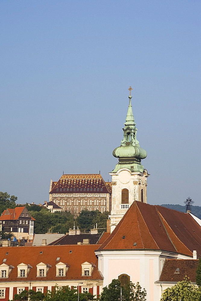 Churches on the Buda side, Budapest, Hungary, Europe