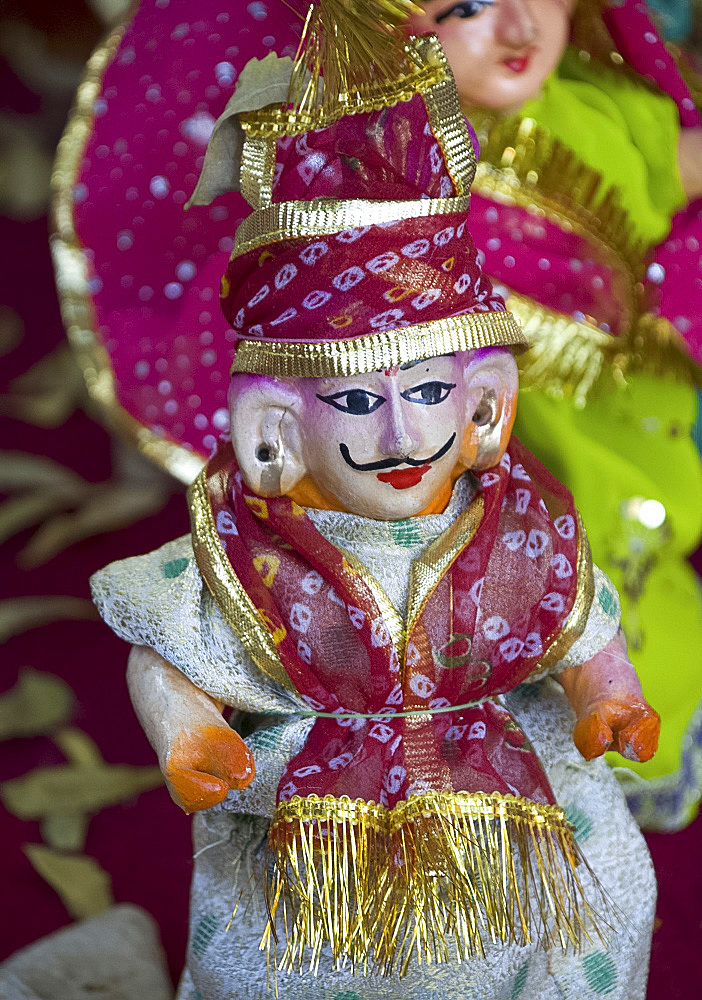 A heritage puppet on sale in Pushkar, Rajasthan, India, Asia